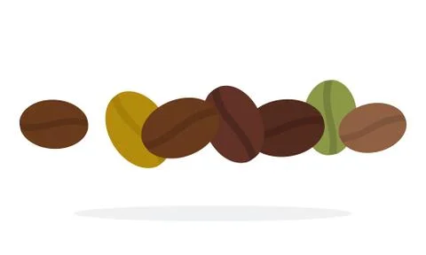 Coffee beans of different colors vector flat isolated Stock Illustration