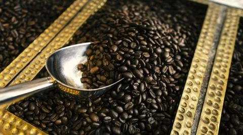 Coffee beans on display Stock Photos