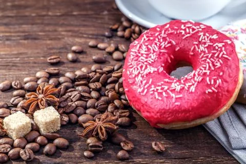 Coffee  beans donut Stock Photos