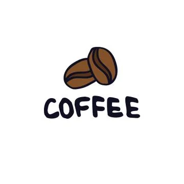Coffee beans doodle icon, vector hand draw illustration Stock Illustration