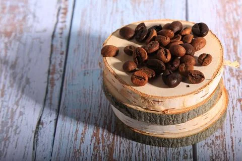 Coffee beans, drinks, roasted, background Stock Photos