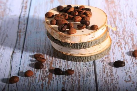 Coffee beans, drinks, roasted, background Stock Photos