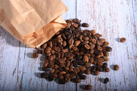 Coffee beans, drinks, roasted, background Stock Photos