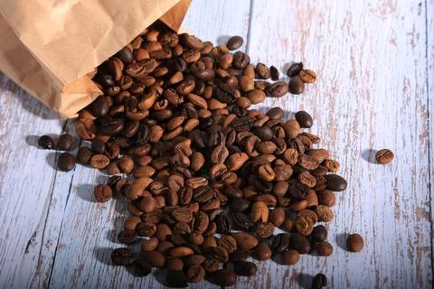 Coffee beans, drinks, roasted, background Stock Photos