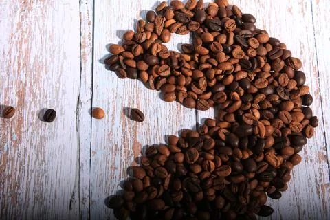 Coffee beans, drinks, roasted, background Stockfoto's