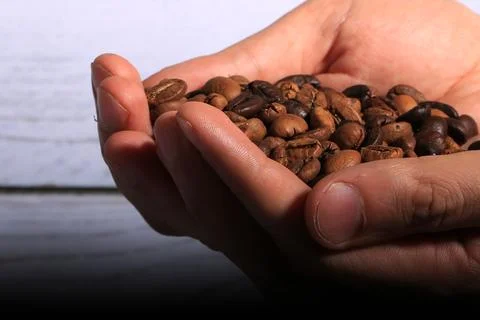 Coffee beans, drinks, roasted, background Stock Photos