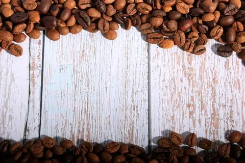 Coffee beans, drinks, roasted, background Stock Photos