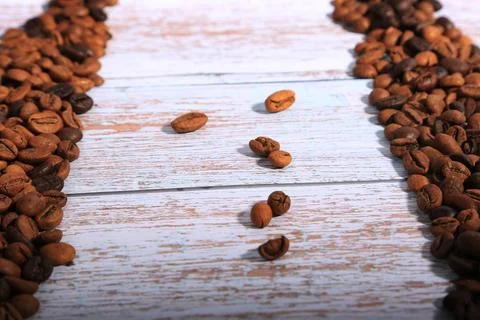 Coffee beans, drinks, roasted, background Stock Photos
