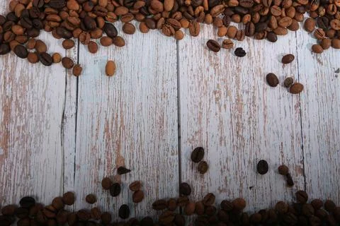 Coffee beans, drinks, roasted, background Stock Photos