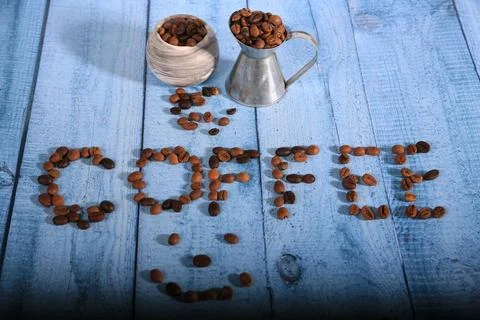 Coffee beans, drinks, roasted, background Stock Photos