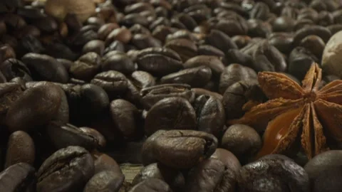 Coffee beans drop Stock Footage 138212903