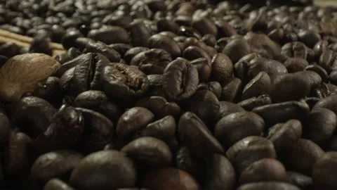 Coffee beans drop Stock Footage 138213004