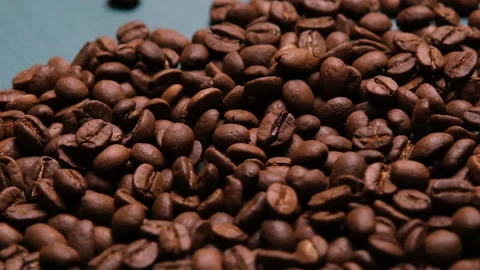 Coffee beans dropping Stock Footage 170080281