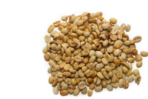 Coffee beans dry on white background Stock Photos
