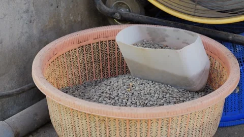 Coffee Beans drying process, outdoors shot Stock Footage 282701718