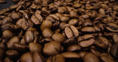 Coffee beans in extreme close up, macro shot Stock Footage 146514372