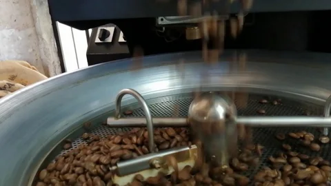 Coffee beans fall and roast. Stock Footage 125111168