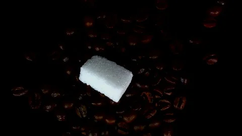 Coffee beans fall. Real motion. Stock Footage 75949657