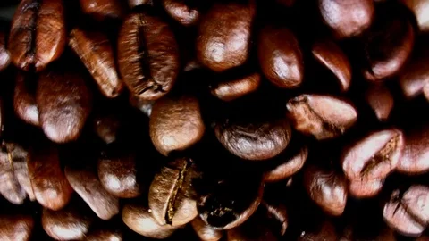 Coffee beans fall. Real motion. Stock Footage 75951999