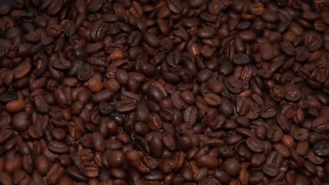 Coffee Beans Falling into Big Pile Stock Footage 95490765