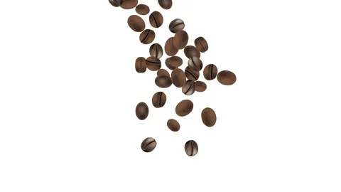 Coffee beans falling brown illustration Stock Footage 126088873