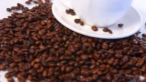 Coffee beans falling down  Stock Footage 2103684