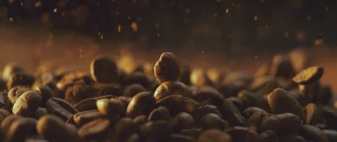 Coffee beans falling down Video stock 247383153