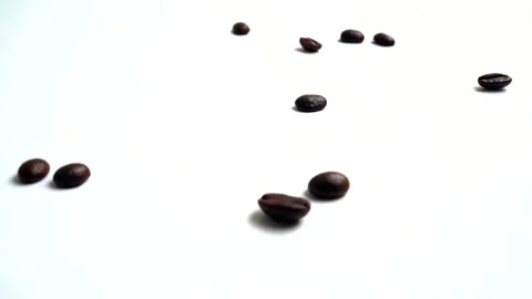 Coffee Beans Falling Down - Stock Video Stock Footage 204020817
