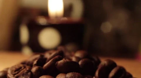 Coffee beans falling Video stock 47847423
