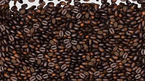 Coffee Beans Falling Full Screen Transition Stock Footage 199978990