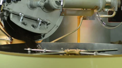 Coffee beans falling to get roasted Stock Footage 43197762