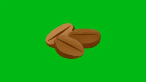Coffee Beans Falling Green Screen Animation Видео 345096561