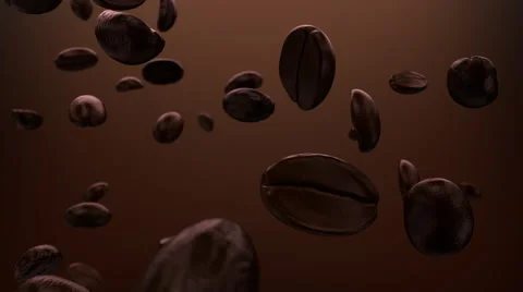 Coffee Beans Falling in Slow Motion Loop Video stock 48418557
