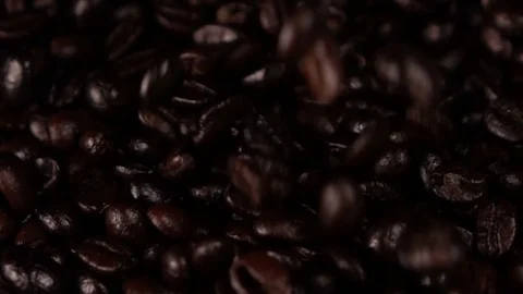 Coffee beans falling slow motion Stock Footage 74761421