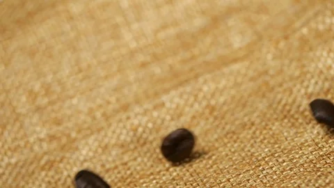 Coffee beans falling slow motion, close-up Stock Footage 113595049