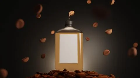 Coffee beans falling with spotlight from the back Stock Illustration