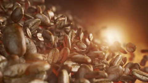 Coffee beans falling in super slow motion Stock Footage 269203841