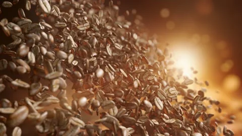 Coffee beans falling in super slow motion Stock Footage 269203855