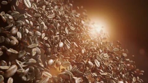 Coffee beans falling in super slow motion Stock Footage 269203867