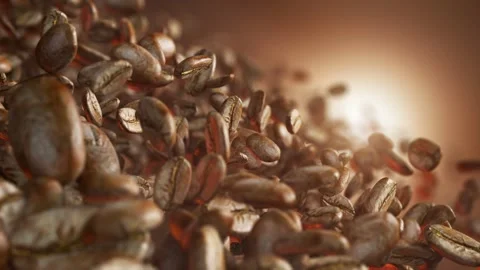 Coffee beans falling in super slow motion Stock Footage 269203895