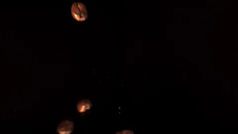 Coffee beans falling. Ultra slow motion hispeed 2000fps Stock Footage 93267795