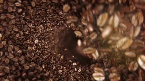 Coffee beans falling wave Video stock 77626697