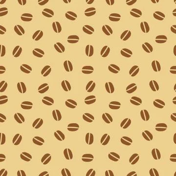 Coffee beans flat design pattern. Vector illustration background. Stock Illustration