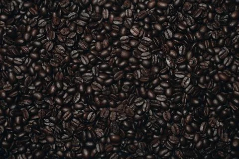 Coffee beans flat lay background Stock Photos