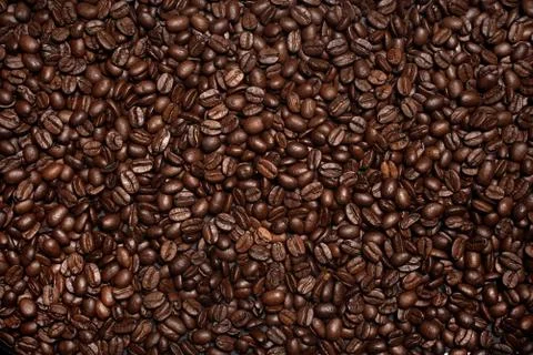 Coffee beans flat lay background Stock Photos