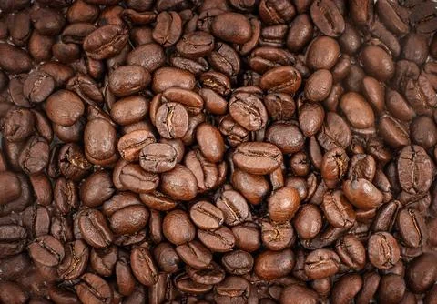 Coffee beans flat lay Stock Photos