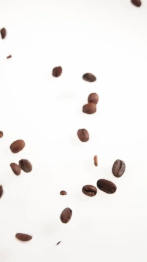 Coffee beans floating in the air Stock Footage 321582883