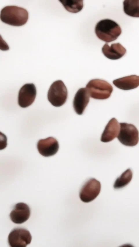 Coffee beans floating in the air Stock Footage 321582895