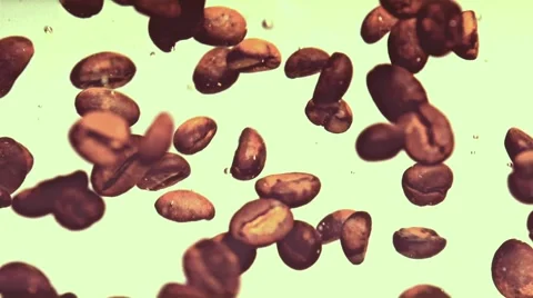 Coffee beans floating in water. Vídeo Stock 55284197