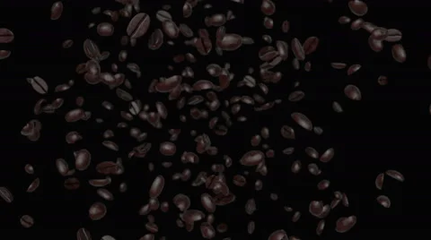 Coffee beans flow 3d animation Stock Footage 63345493